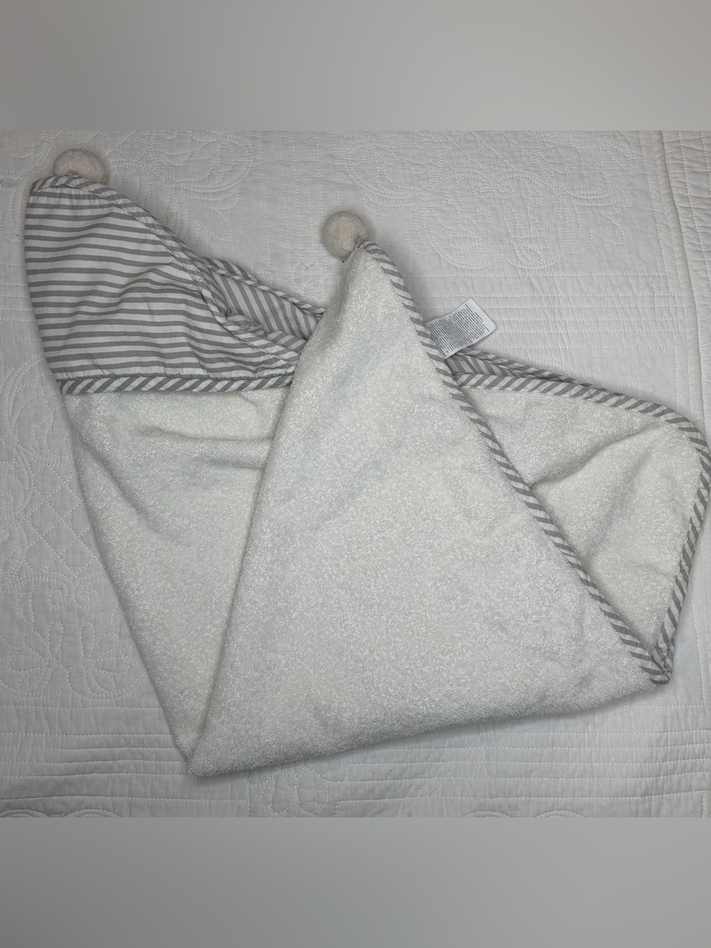 Pehr Rub A Dub Baby Hooded Towel Stripes Away Gray Toddler Bath Cover